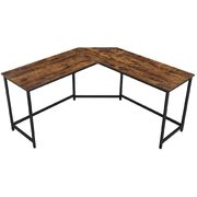 L-Shaped Computer Desk, Rustic Brown And Black 