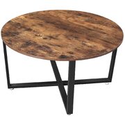 Round Coffee Table Rustic Brown And Black