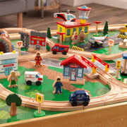 Adventure Town Railway Train Set & Table With Ez Kraft Assembly For Kids