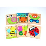 6 Pack Wooden Animals Puzzles For Toddlers Kids 3+ Years Old Educational Preschool Toys
