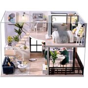 Dollhouse Miniature With Furniture Kit Plus Dust Proof And Music Movement - Cozy