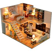 Dollhouse Miniature With Furniture Kit Plus Dust Proof And Music Movement-M9