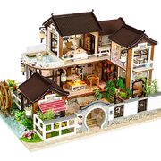 Dollhouse Miniature With Furniture Kit Plus Dust Proof And Music Movement - Chinese Style Courtyard