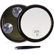 20X Magnifying Hand Mirror With Suction Cups Use For Makeup Application(15 Cm Black