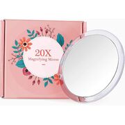 20X Magnifying Hand Mirror For Makeup, Tweezing, And Blemish Removal (12.5 Cm)