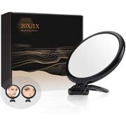 20X Magnifying Hand Mirror Two Sided Use For Makeup Application (12.5 Cm Black