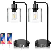 Industrial Table Lamp: 2X Pack, 2 Usb Ports (Bulb Excluded)