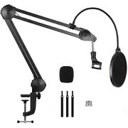 Heavy Duty Microphone Arm Microphone Stand Boom Stands with 6" Pop Filter