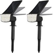 2 Pack 38 LEDs Solar Landscape Spotlights with Adjustable Panel and IP65 Waterpr