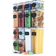 Airtight Food Storage Set: 14 Pieces, Bpa-Free Plastic, Easy Lock Lids