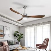 Brown Modern Ceiling Fan with Lights Remote