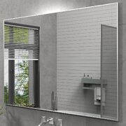 Silver Wall-Mounted Mirror For Bedroom And Bathroom (91 X 61Cm)