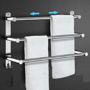 Stretchable 45-75 cm Towel Bar for Bathroom and Kitchen Three Bars