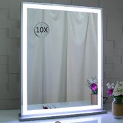 10x Magnification Mirror with Smart Touch Control & 3 Colors Dimmable Light for 