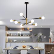 Modern Industrial 8 Light Black  Gold