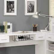 Black 2 Pack Under Desk Cable Management Tray