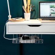 White 2 Pack Under Desk Cable Management Tray 