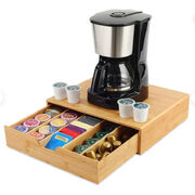 Bamboo K-Cup Coffee Pod Holder for Kitchen Organization