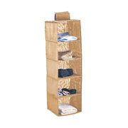 5-Tier Hanging Closet Organizer for Clothes (Beige)