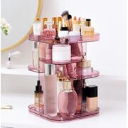 360 Rotating Makeup Organizer for Bedroom and Bathroom (Pink)