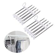 2 Stainless Steel Adjustable 5 in 1 Pants Hangers Non-Slip Space Saving