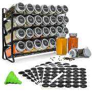 Spice Rack Organiser With 28 Spice Jars, Spice Labels, Funnel And Marker For Kitchen Countertop