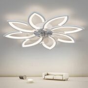 White Modern Ceiling Light Fan 6 Wind Speed 90cm