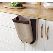 Hanging Trash Can Collapsible Small Garbage Waste Bin for Kitchen Cabinet Door B
