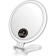 Double-Sided 1X/10X Magnifying Foldable Makeup Mirror for Handheld, Table and Tr