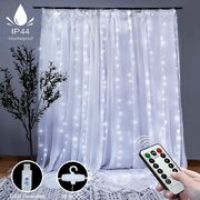 300 Leds Window Curtain Fairy Lights 8 Modes And Remote Control(Cool White)