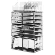 Makeup Cosmetic Organizer Storage With 12 Drawers Display Boxes (Clear)