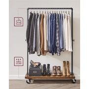 Clothes Rack Rustic Brown Black