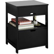 Black Bedside Table With 2 Drawers