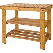 Bamboo Shoe Bench Rack Storage with shelves