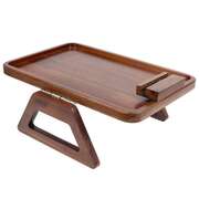 Smart Design Acacia Sofa Armrest Tray  Elegant Wooden Couch Arm Clip