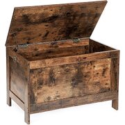 Wooden Sturdy Entryway Storage Bench With Safety Hinge