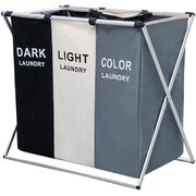 3 In 1 Large 135L Laundry Clothes Hamper Basket With Waterproof Bags (Multi)