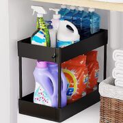2 Tier Multi-Purpose Under Sink Organizer Shelf Storage Rack for Bathroom and Ki
