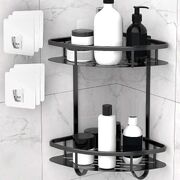 2 Pack Aluminum Adhesive Shower Caddy Corner Shelf Storage Rack For Bathroom