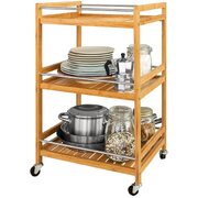 Bamboo Kitchen Trolley 3 Tier Storage Cart