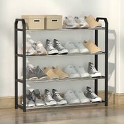 4 tier Shoe Rack Storage Organiser Black