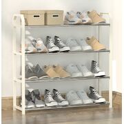 4 Tier Shoe Rack Storage Organiser (White)