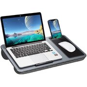 Portable Laptop Desk With Device Ledge, Mouse Pad, And Phone Holder (Silver, 40Cm)