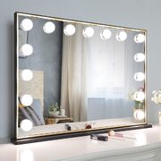 Hollywood Makeup Vanity Mirror with LED Lights and with Smart Button Black, 77 x