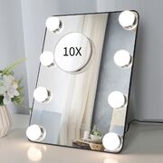 Vanity Mirror with Lights with 8 Dimmable Bulbs for Makeup and Travel Black, 30 x23 cm