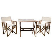 Folding table and 2 director chairs