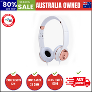 White Rose Gold Holysmoke Motif On Ear Foldable Headphones