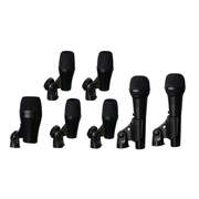 7 Piece Drum Microphone Kit Bass Snare Tom Overhead Mics