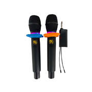 Dual Uhf Wireless Microphone System 32 Channel 40M Range Rechargeable Receiver