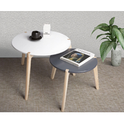 Bianco Nesting Round Coffee Table Side Table Set Of 2